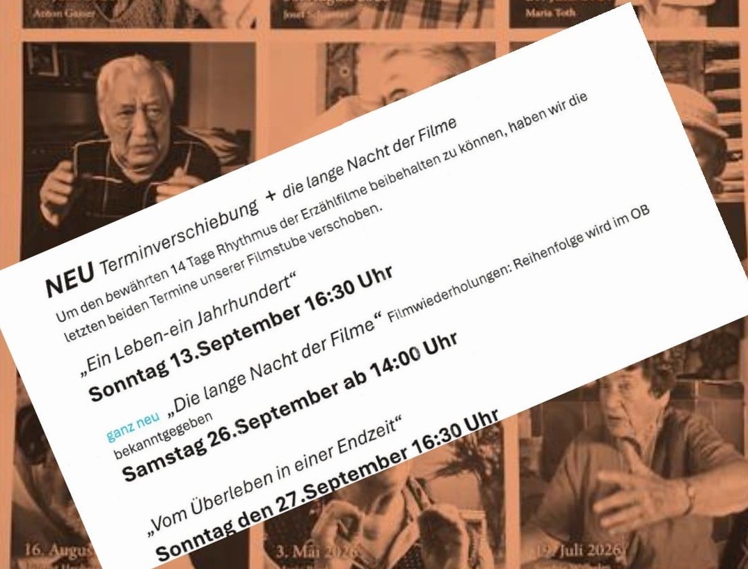 Terminverschiebung der Erzählfilme Tiroler Zeitzeug:innen