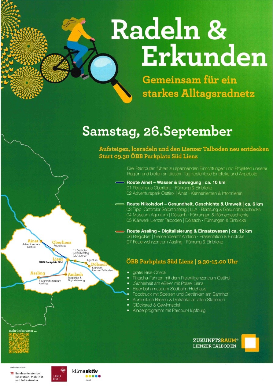 Plakat mit Radeln & Erkunden Alltagsradnetz 