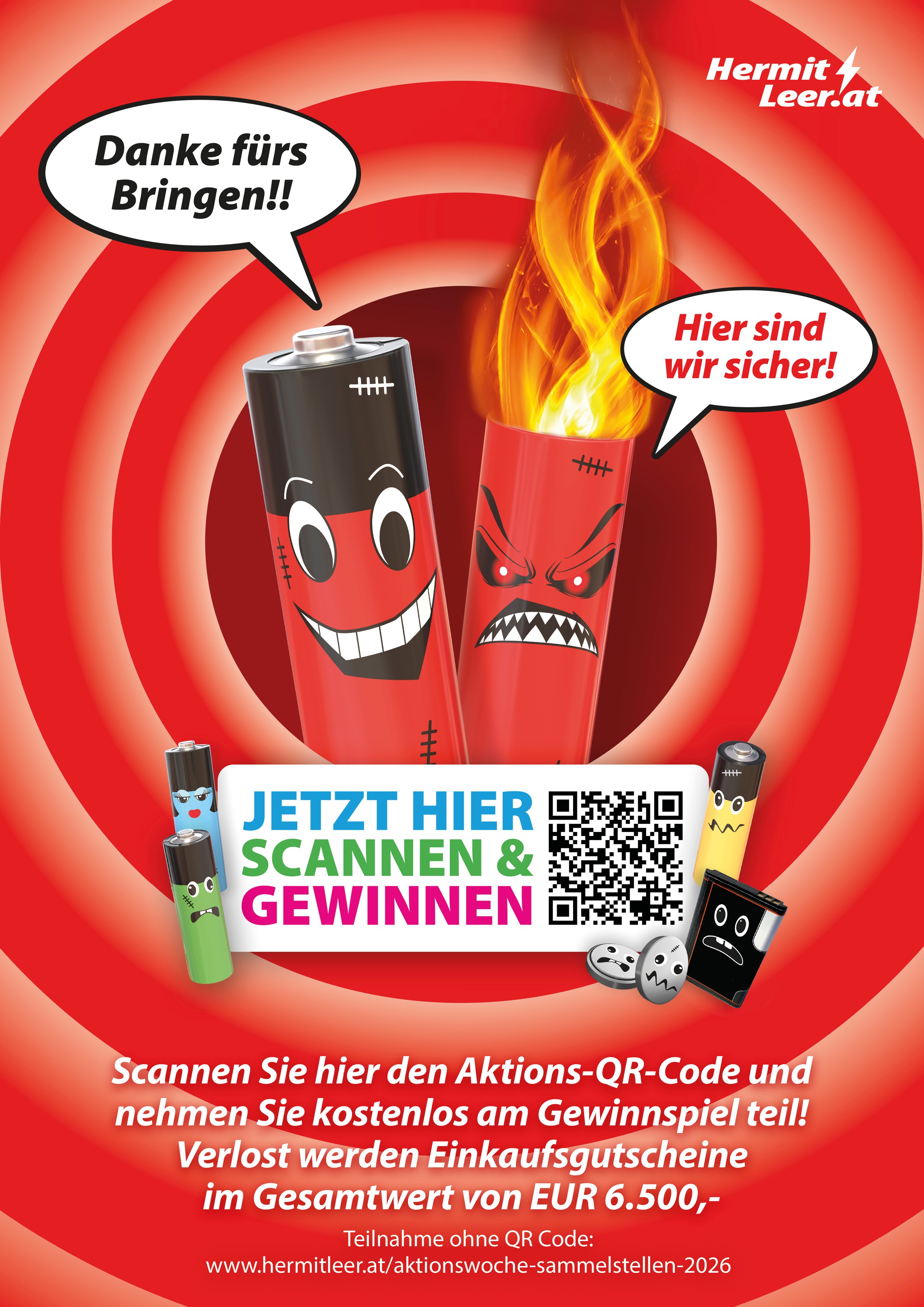 Bild für RH in A3 zum aufhängen Plakat zur Bewerbung der Aktionswoche: Batterien richtig entsorgen!